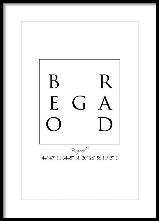 Poster - Beograd Coordinates