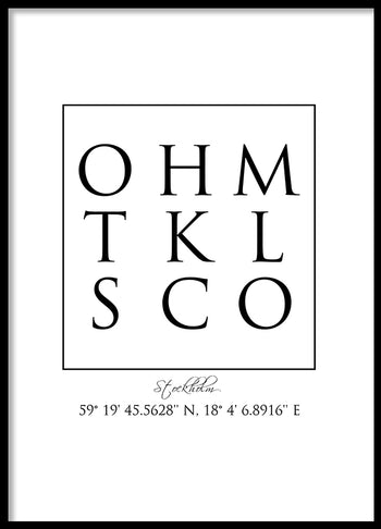 Poster - Stockholm Coordinates