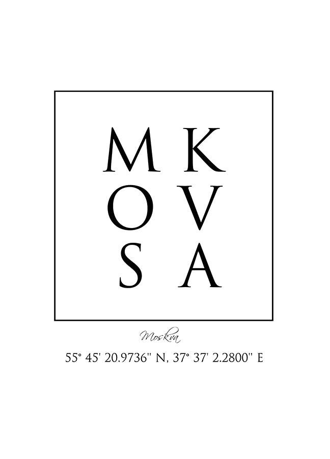 Poster - Moskva Coordinates