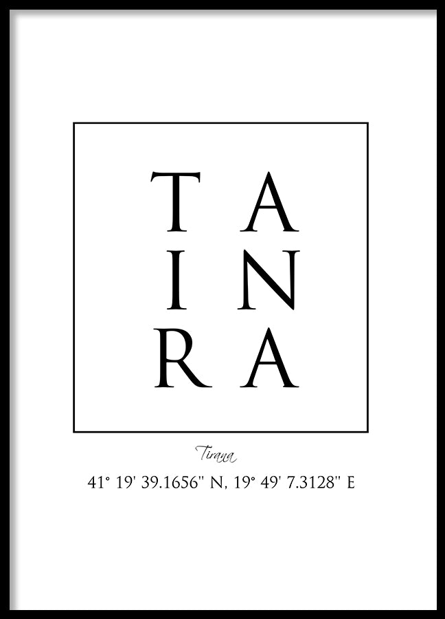Poster - Tirana Coordinates