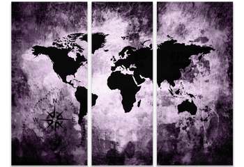 Canvastavla - Purple Pastel world map