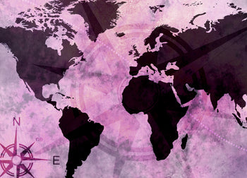 Canvastavla - Pink world map