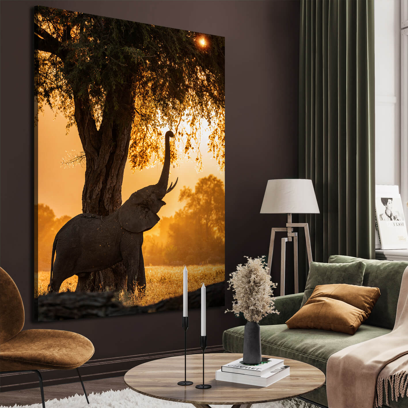 Canvastavla - Elephant landscape