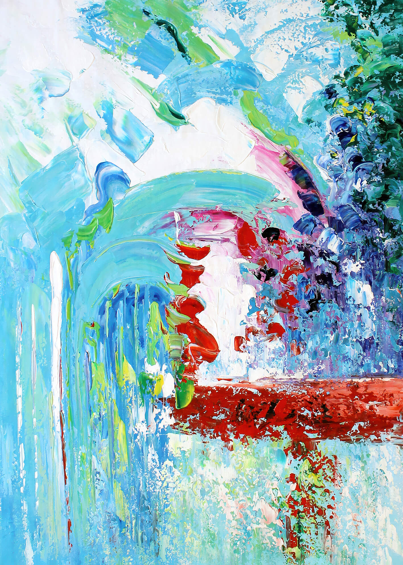 Abstrakt Oljemålning - Turquoise Dream (80x120)