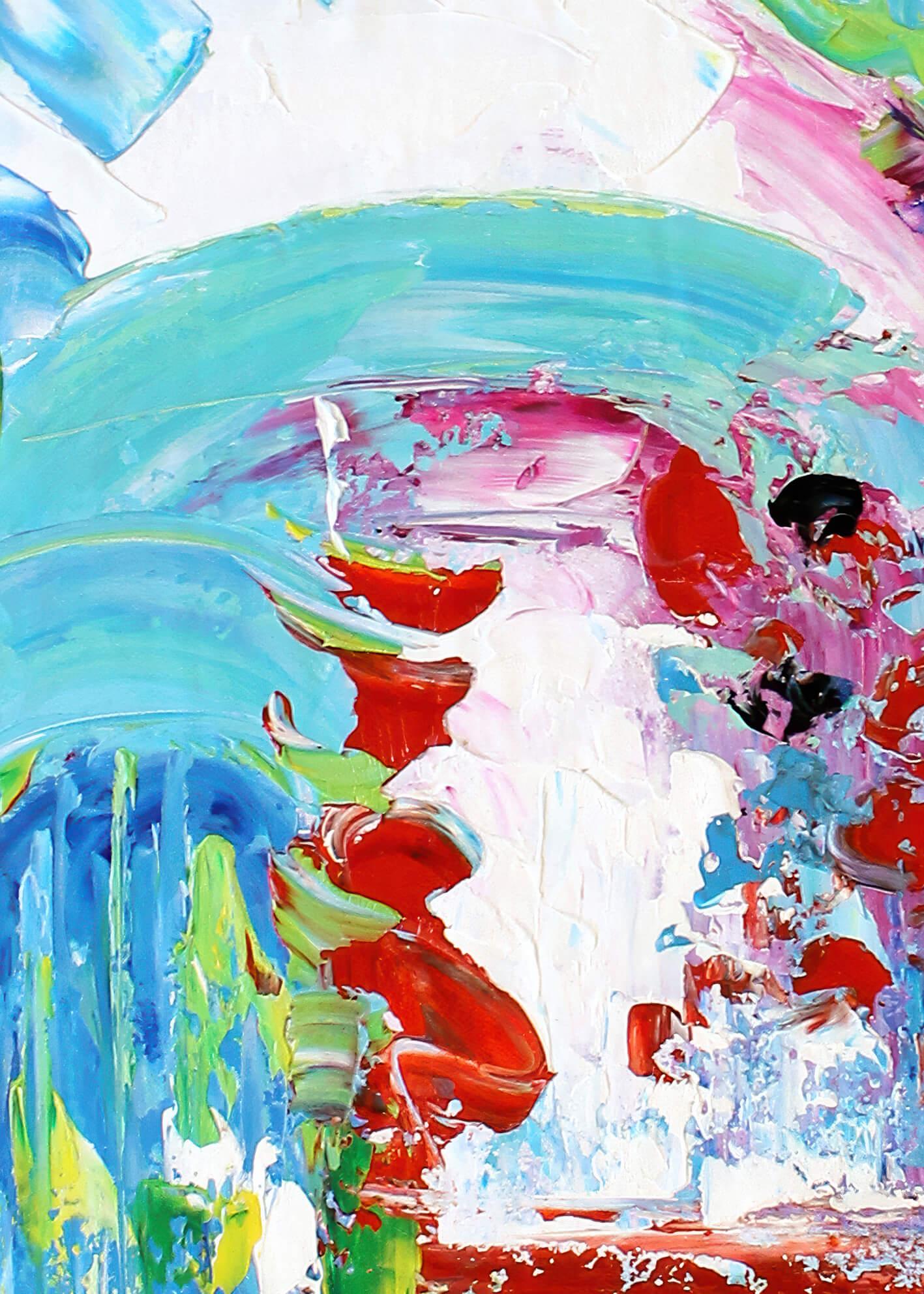 Abstrakt Oljemålning - Turquoise Dream (80x120)
