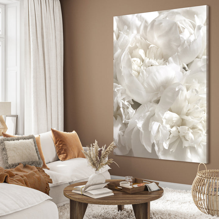 Ljuddämpande tavla - White Peonies