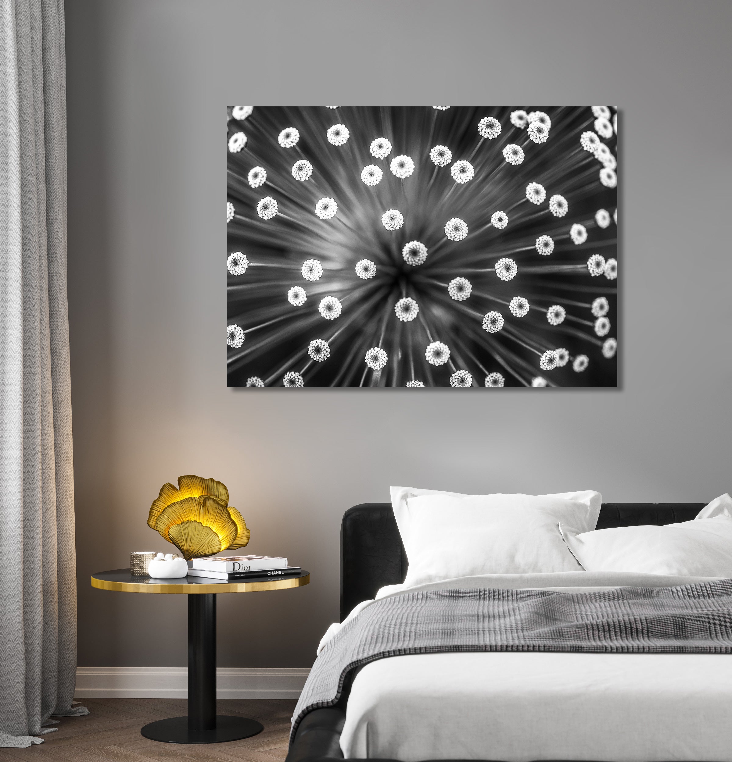 Canvastavla - Black and white Dandelion