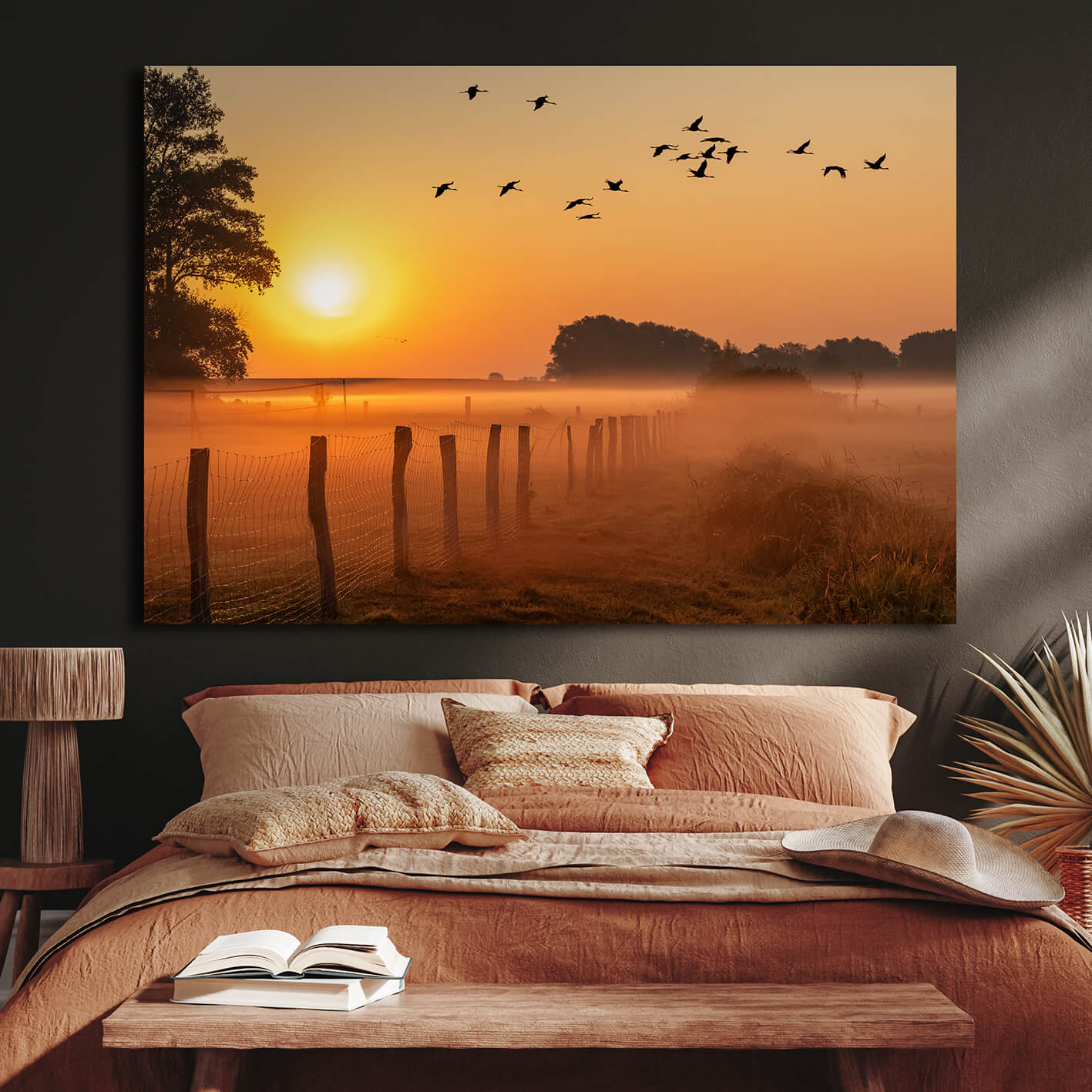 Canvastavla - Sunrise Birds
