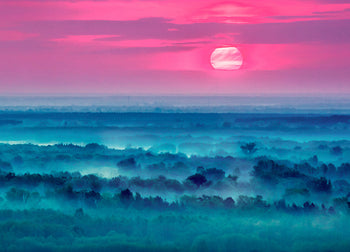 Canvastavla - Foggy Hills