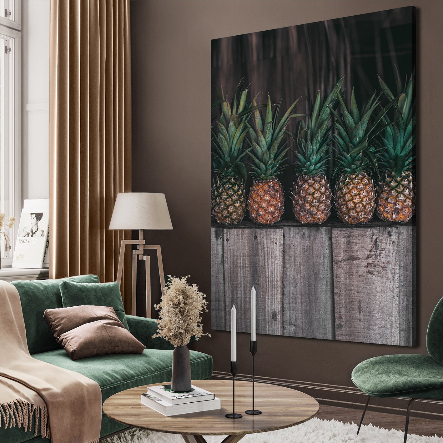 Ljuddämpande tavla - Beach and Pineapples