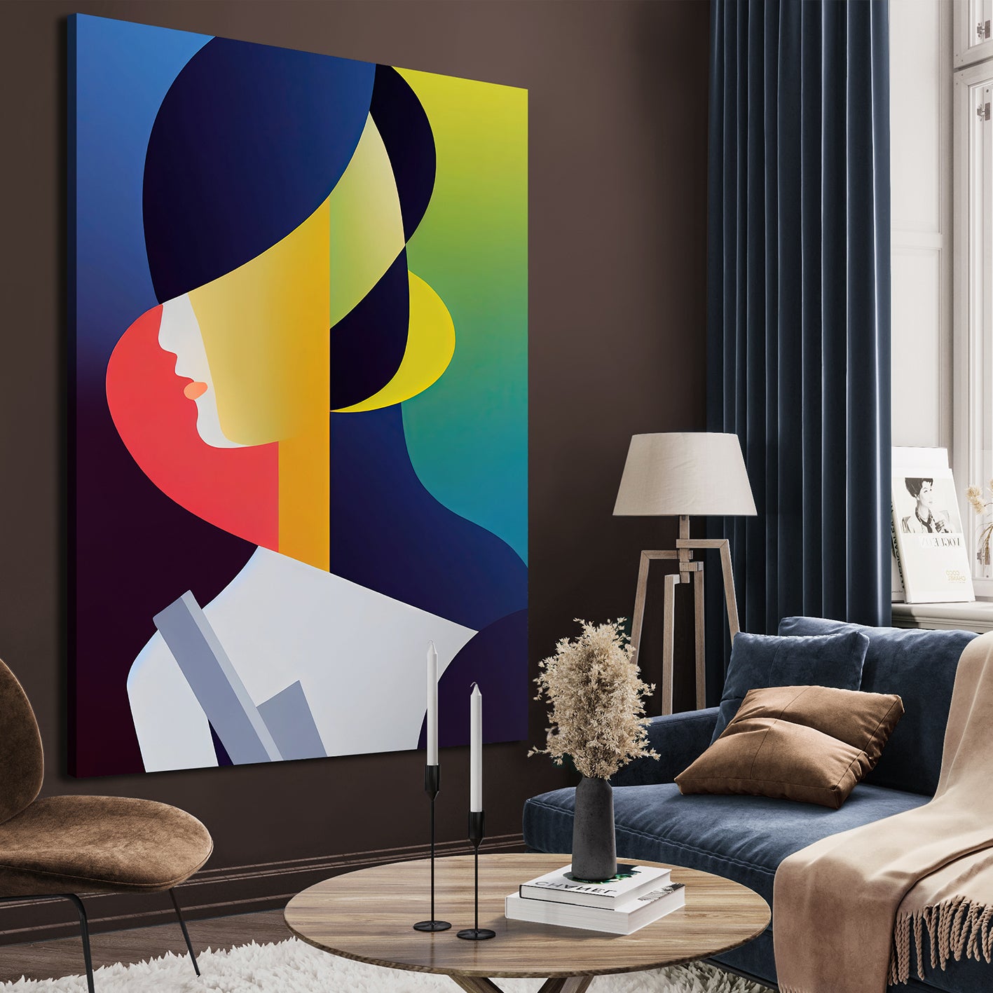 Ljuddämpande tavla - Colorful Woman