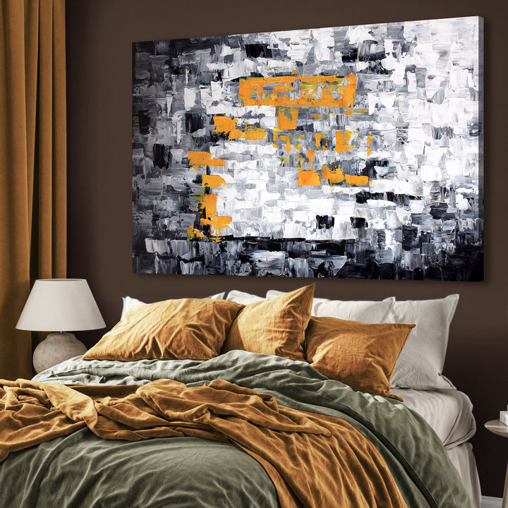 Abstrakt Oljemålning - Snowflakes