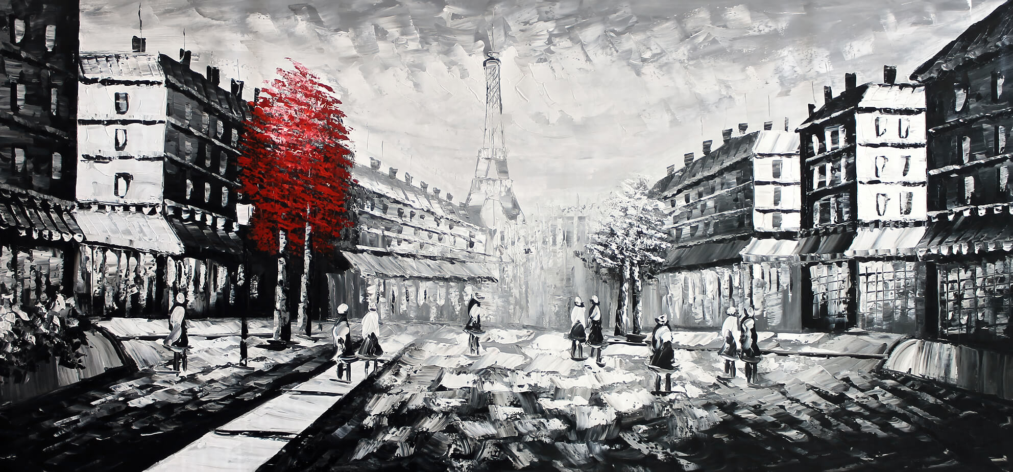 Abstrakt Oljemålning - Paris