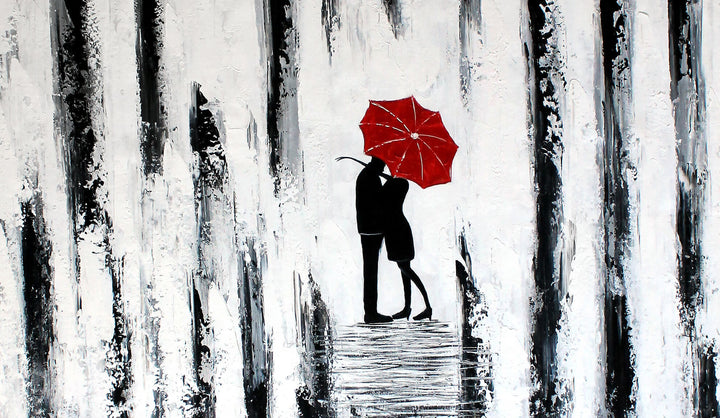 Abstrakt Oljemålning - Love