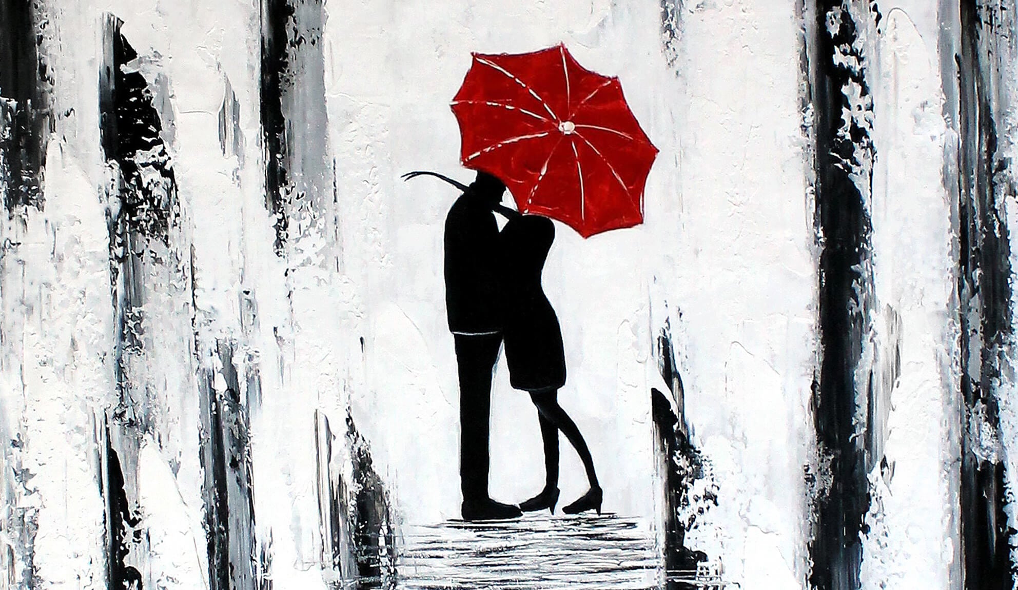 Abstrakt Oljemålning - Love