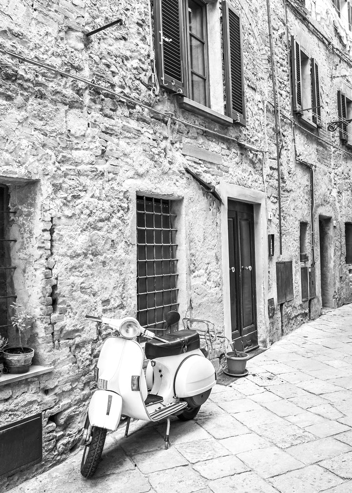 Canvastavla - White Vespa