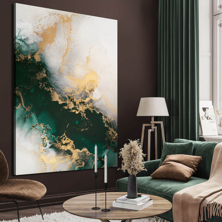 Canvastavla - Marble green