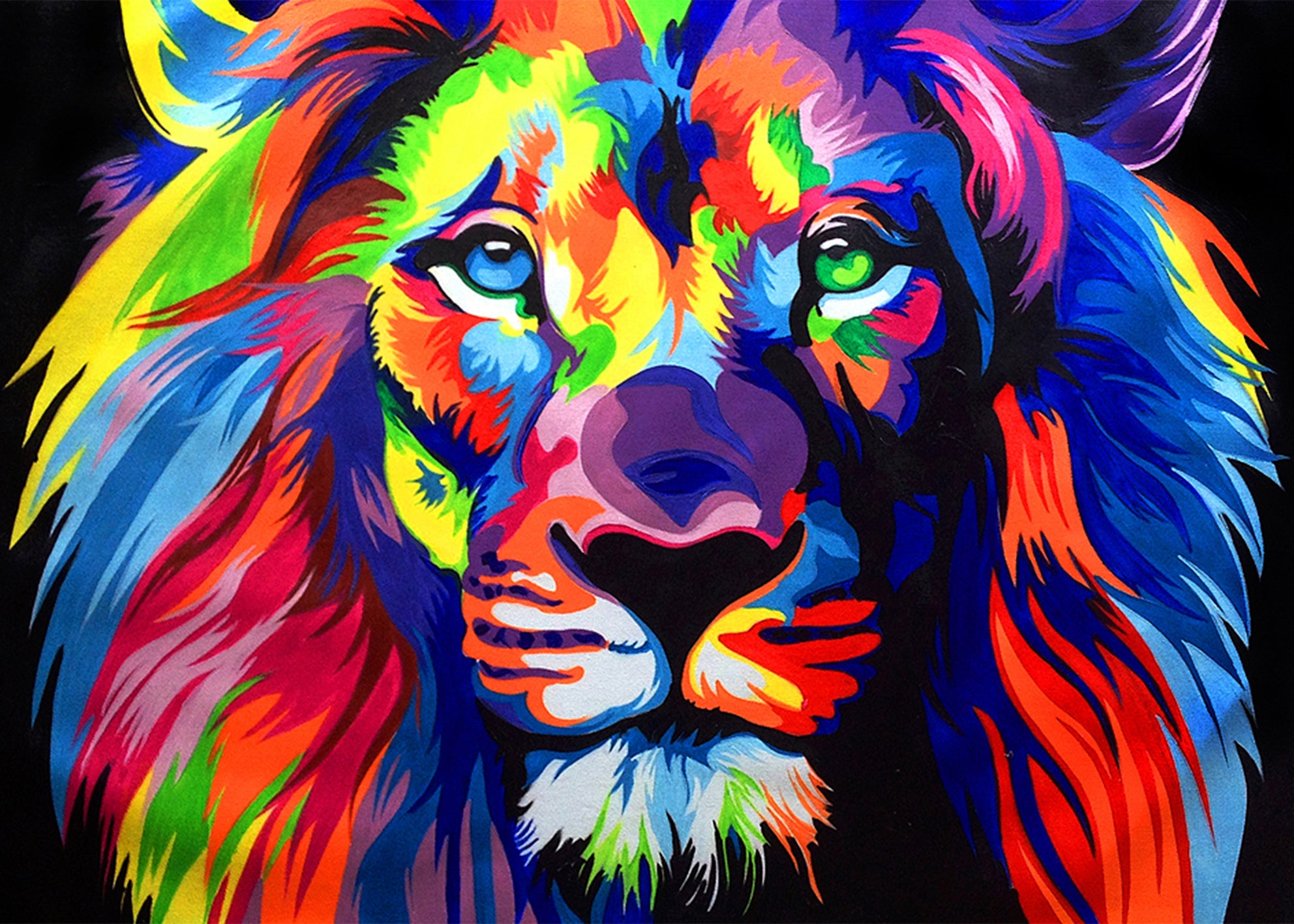 Abstrakt Oljemålning - Lion