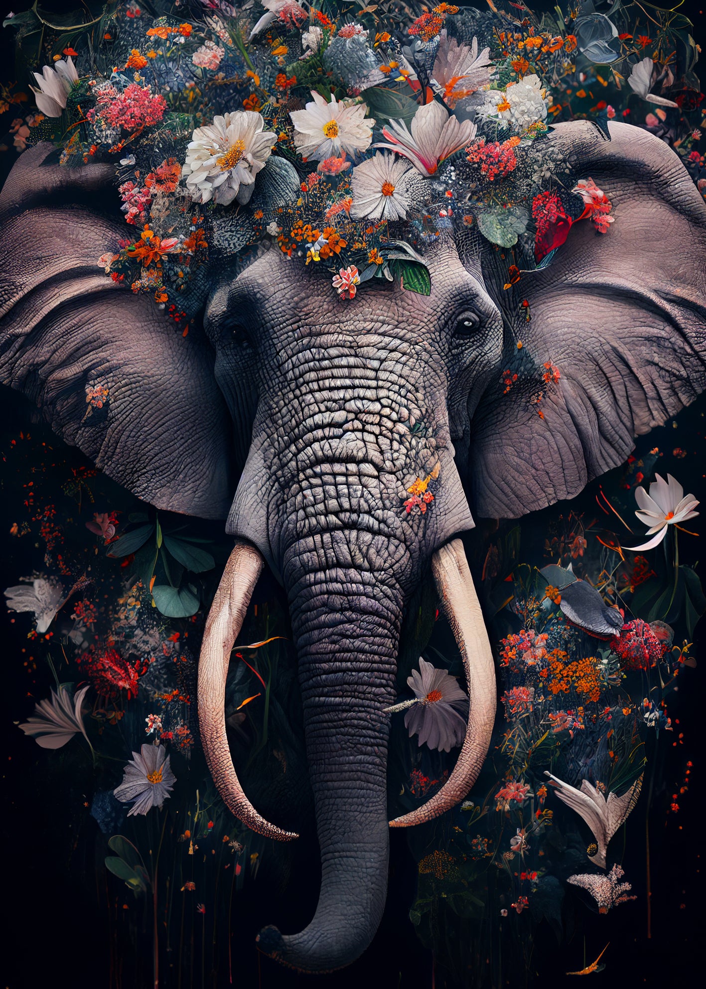 Canvastavla - Blooming Elephant