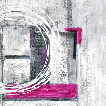 Abstrakt Oljemålning - Grey Circle