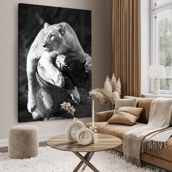 Canvastavla - Lurking lion