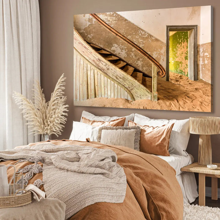 Canvastavla - Sand Covered Staircase