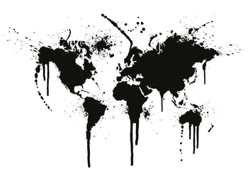 Canvastavla - Black & White World Map