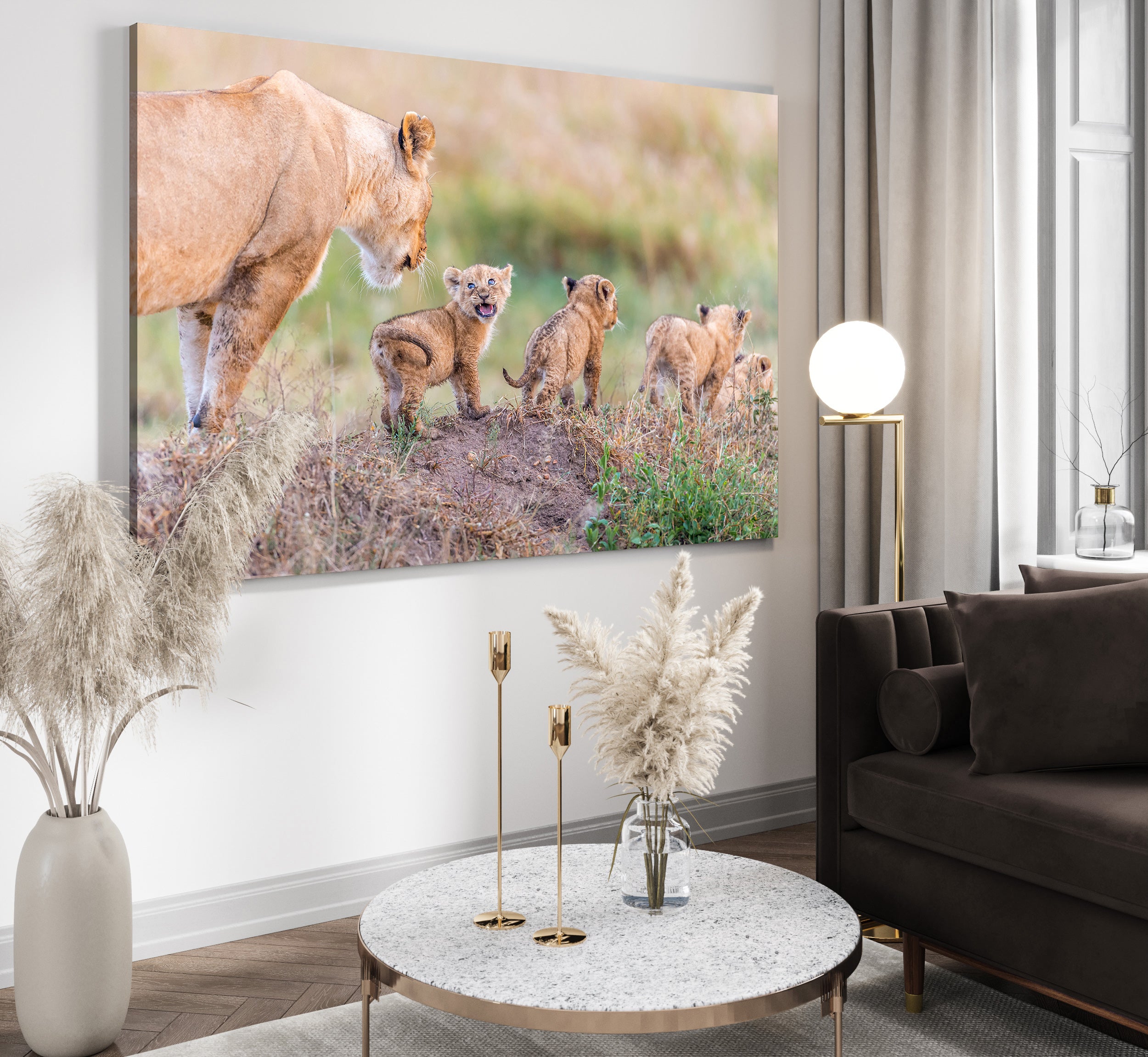 Canvastavla - Lion cubs