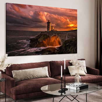 Canvastavla - Sunset Lighthous