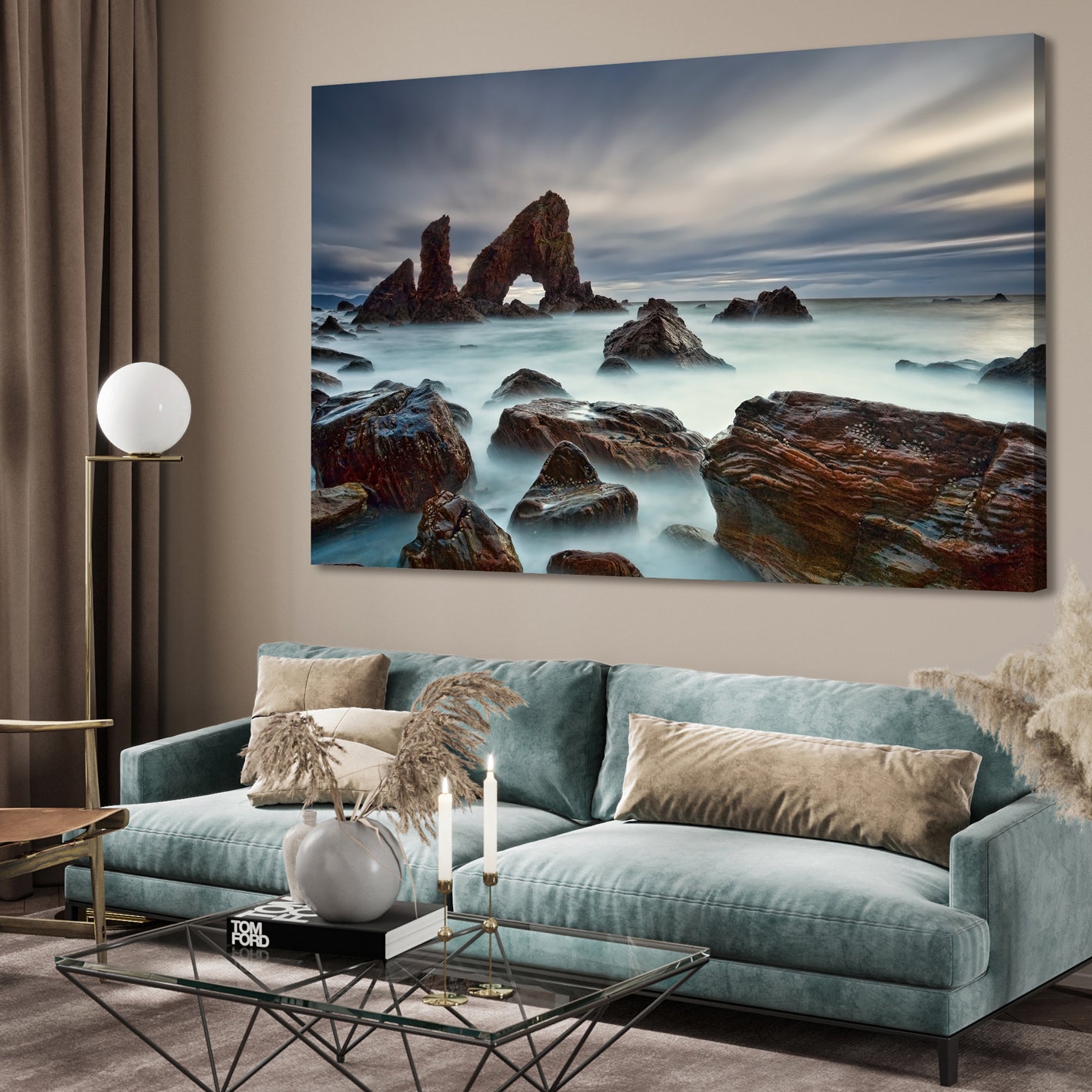 Canvastavla - Cliffs and sea