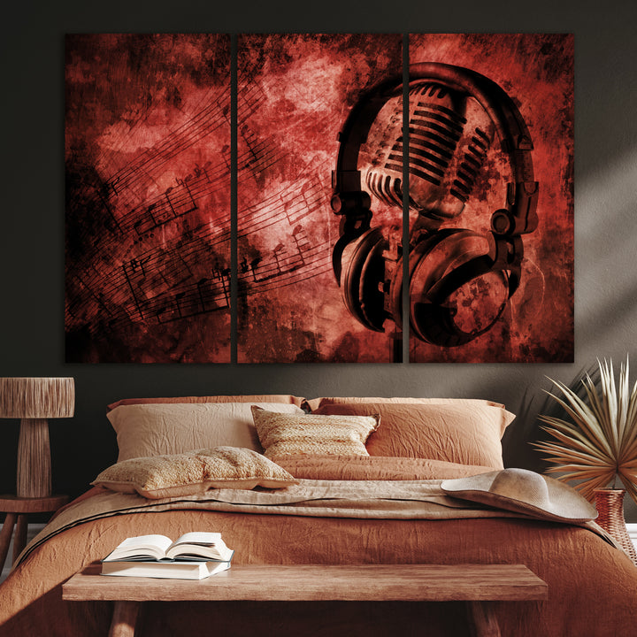 Canvastavla - Feel the Music red