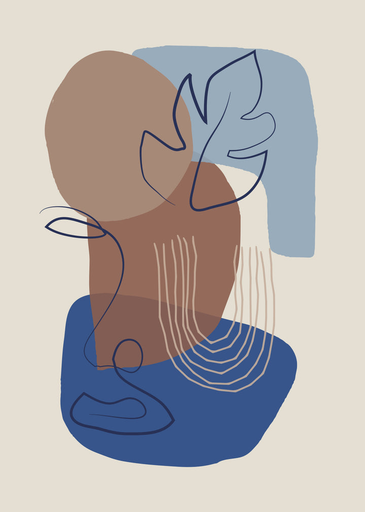 Canvastavla - Abstract Blue and Beige