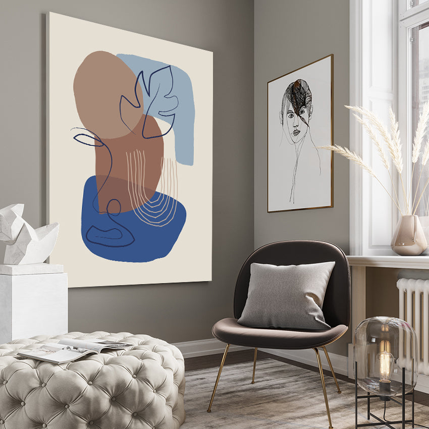 Canvastavla - Abstract Blue and Beige