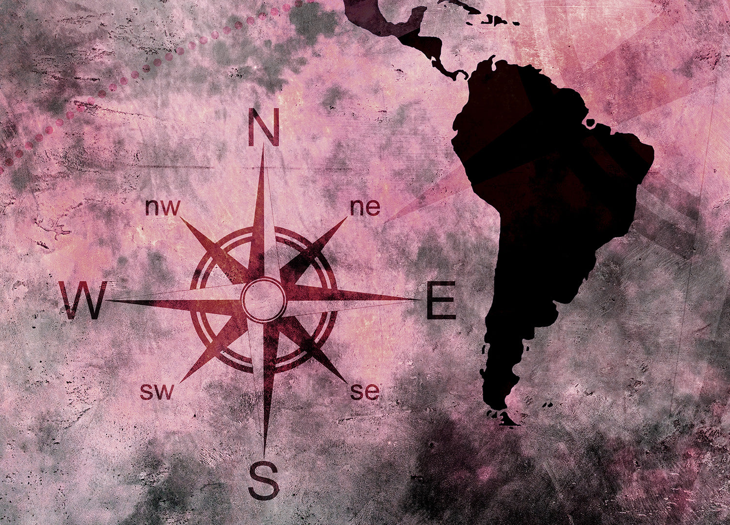 Ljuddämpande tavla - The World Map - Rosa Nyanser