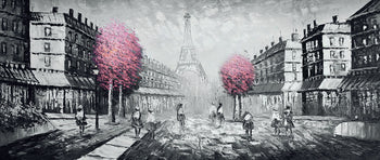 Abstrakt Oljemålning - Pink Paris