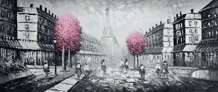 Abstrakt Oljemålning - Pink Paris