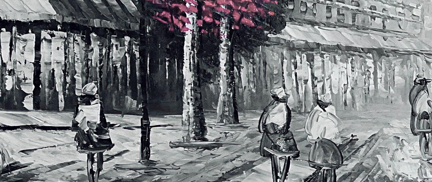 Abstrakt Oljemålning - Pink Paris