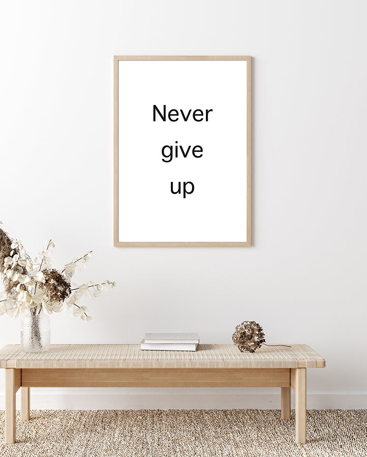 Poster - Never give up
