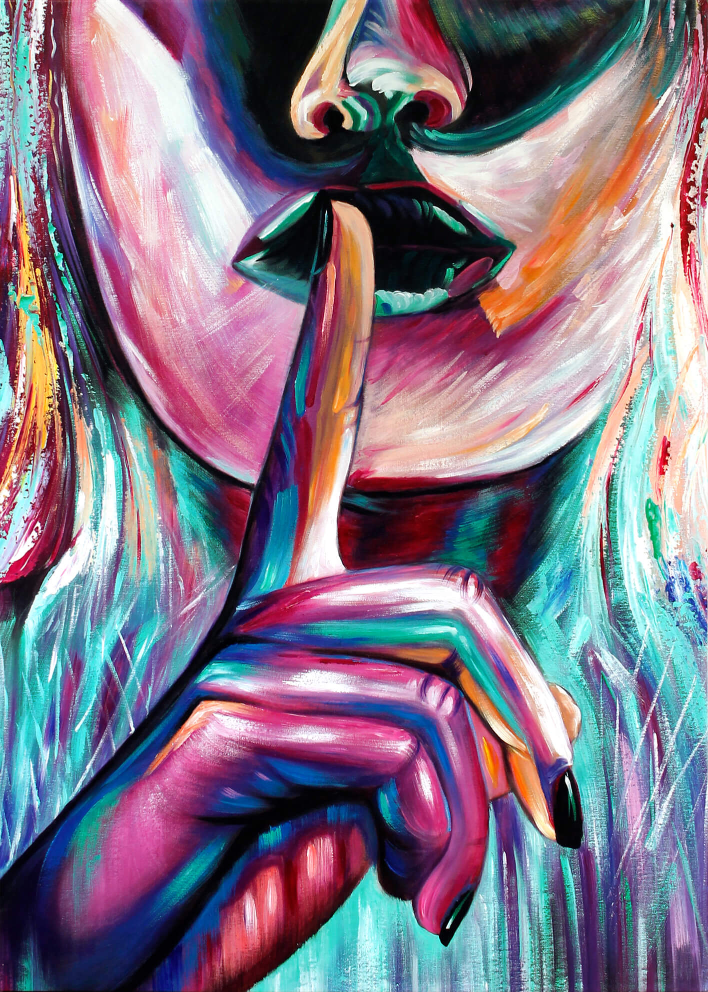 Abstrakt Oljemålning - Shh