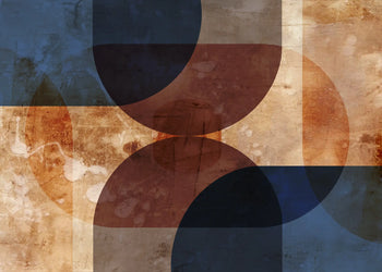Canvastavla - Rust & Indigo Geometry