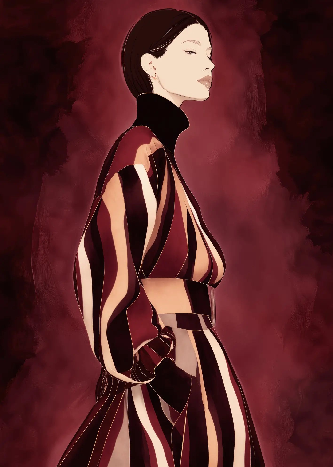 Canvastavla - Red Silhouette