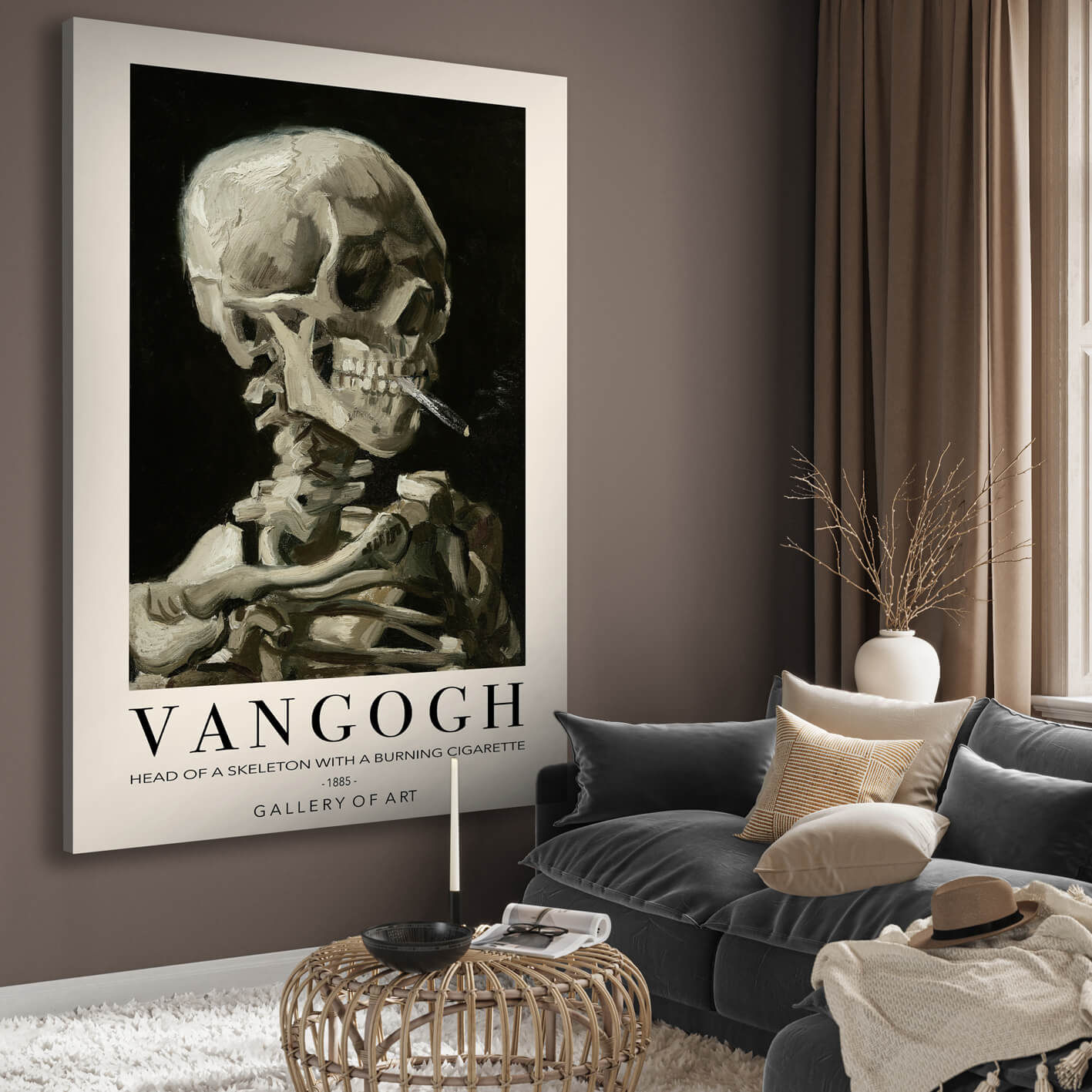 Canvastavla - Skull of a Skeleton