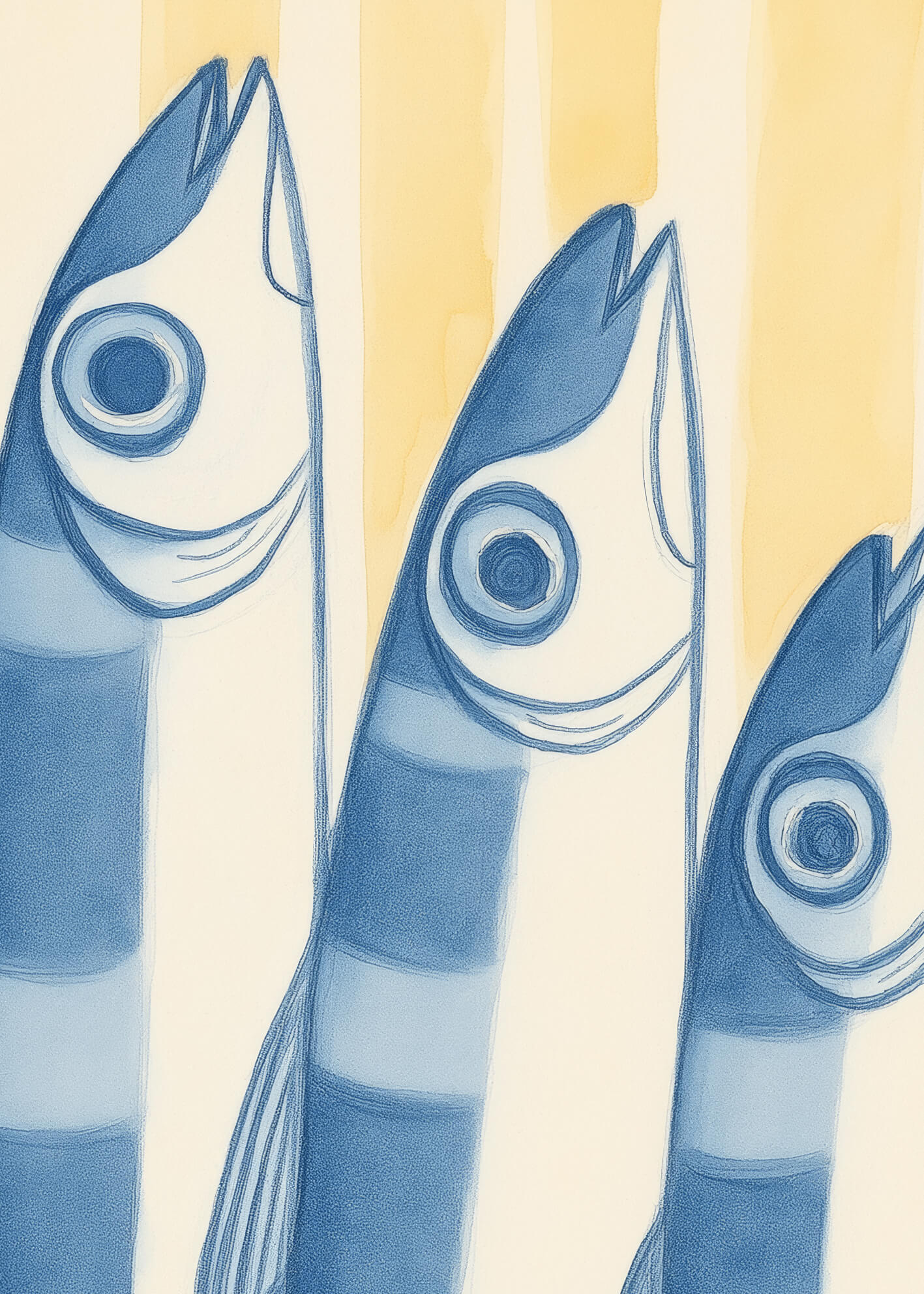 Canvastavla - Striped Sardines