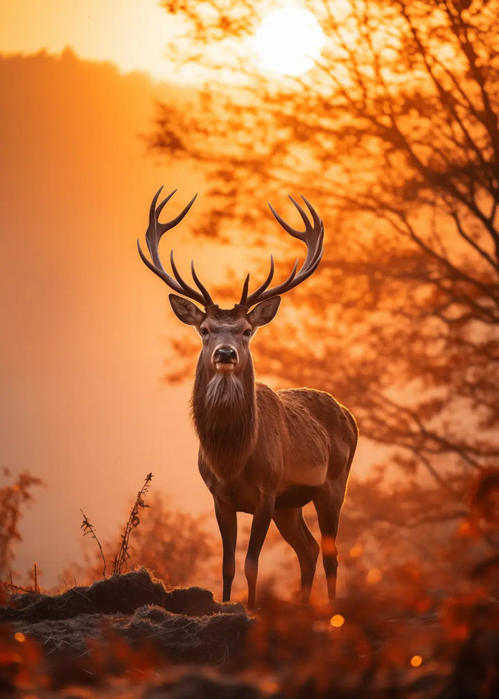 Canvastavla - Stag of Firelight