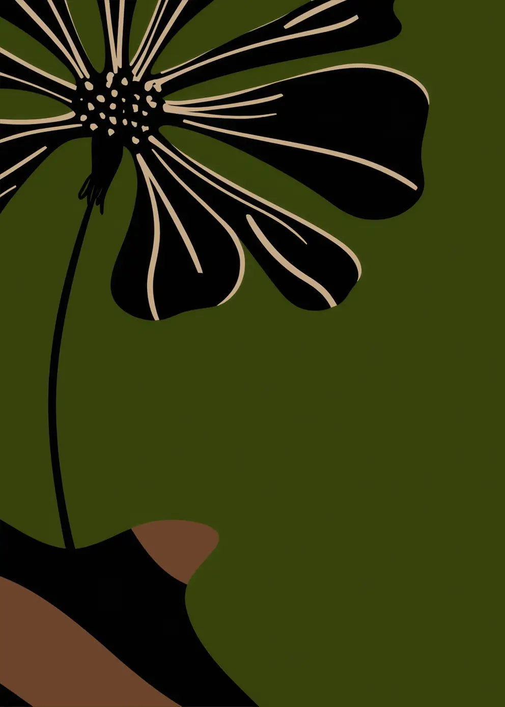 Canvastavla - Midnight Bloom Vessel