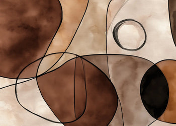 Canvastavla - Circles in Brown