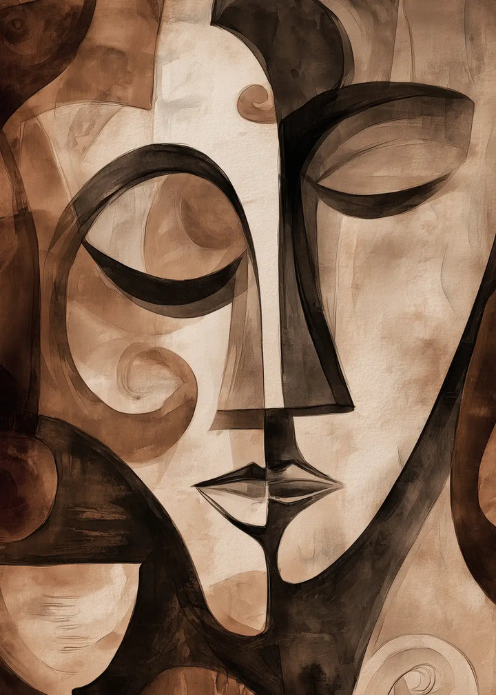 Canvastavla - Abstract Brown Portrait