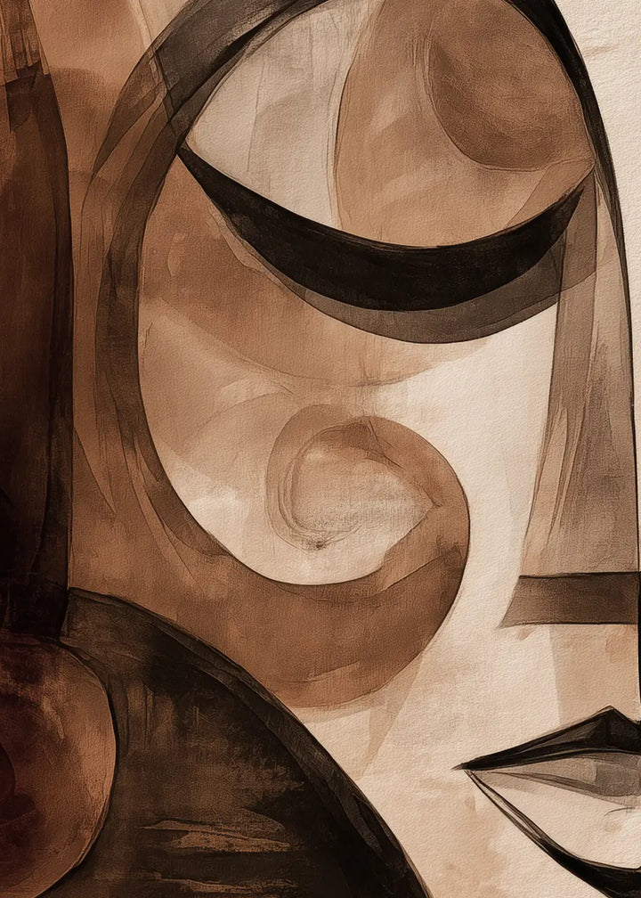 Canvastavla - Abstract Brown Portrait