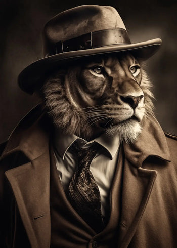 Canvastavla - Lion in Suit