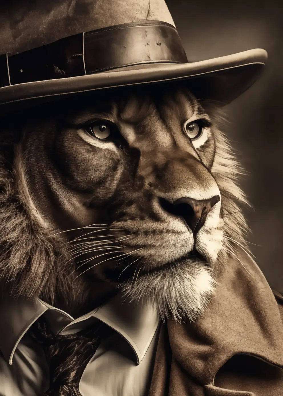 Canvastavla - Lion in Suit